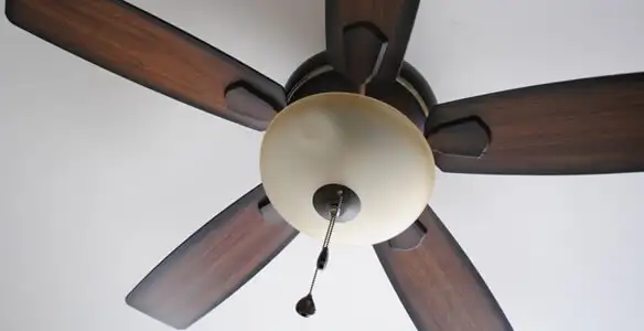 Fully installed ceiling fan with balanced blades and light fixture in Miami, FL