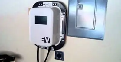 Electric car charger installation with wall-mounted EV charging station in Miami, FL