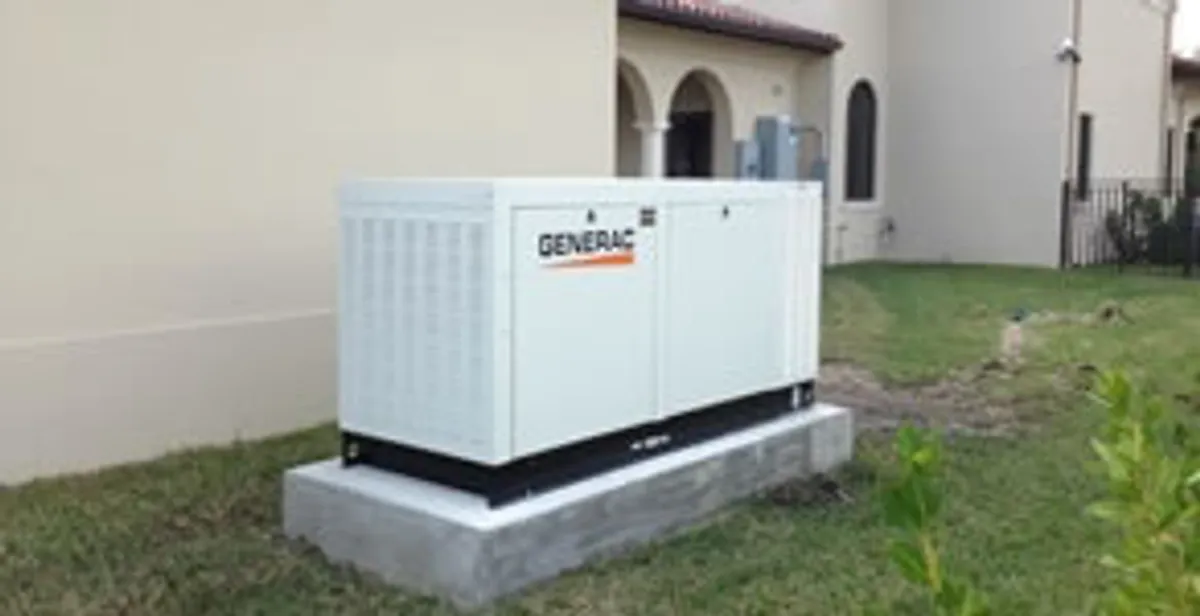generator installation service showing standby generator professionally installed for residential power backup in Miami, FL