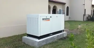 generator installation service showing standby generator professionally installed for residential power backup in Miami, FL